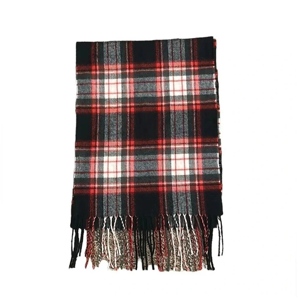 Softer than Cashmere Acrylic Red Plaid Scarf - Picture 1 of 2